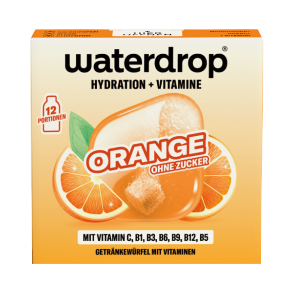 747221 waterdrop Microdrink Hydration und Vitamine Orange, Getraenkewuerfel mit Vitaminen, ohne Zucker, 25.2g